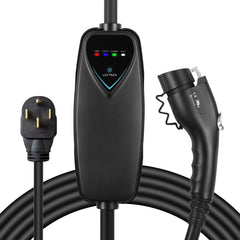 Lectron Level 2 EV charger connects securely to a 240V outlet for fast charging.