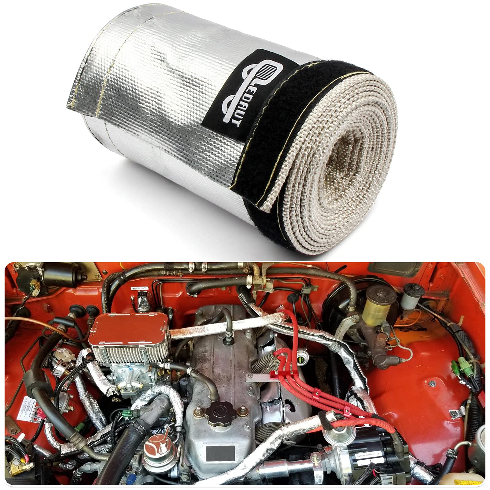 LEDAUT heat shield fits brake lines and hoses.