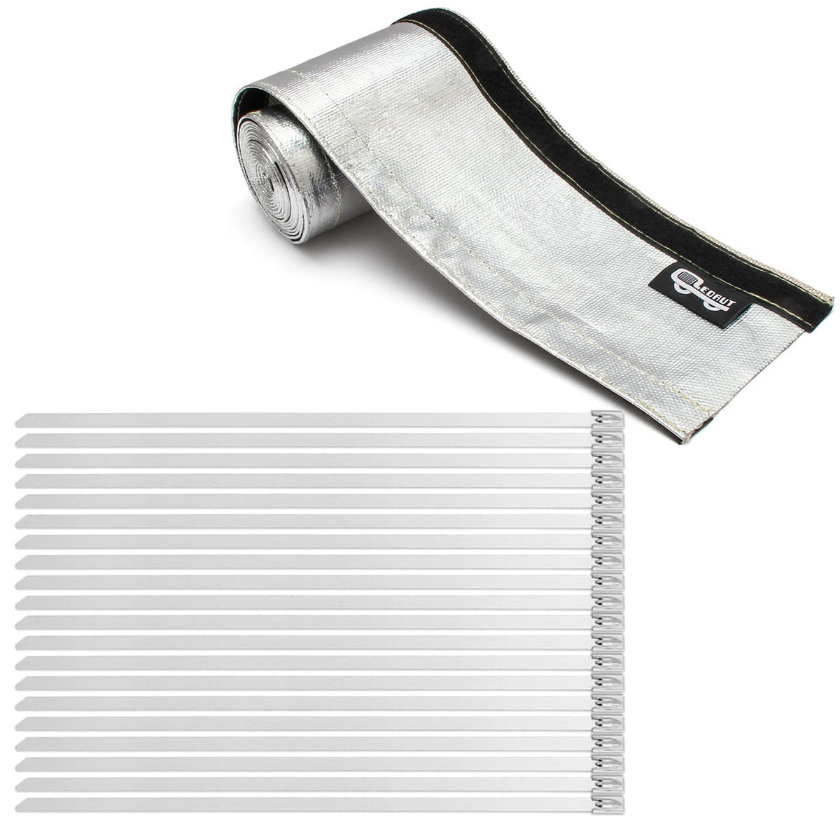 LEDAUT heat shroud aluminized sleeve protects wires and lines from heat.
