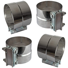 LEDAUT 4-inch exhaust band clamp assembly shows rust-resistant stainless steel.