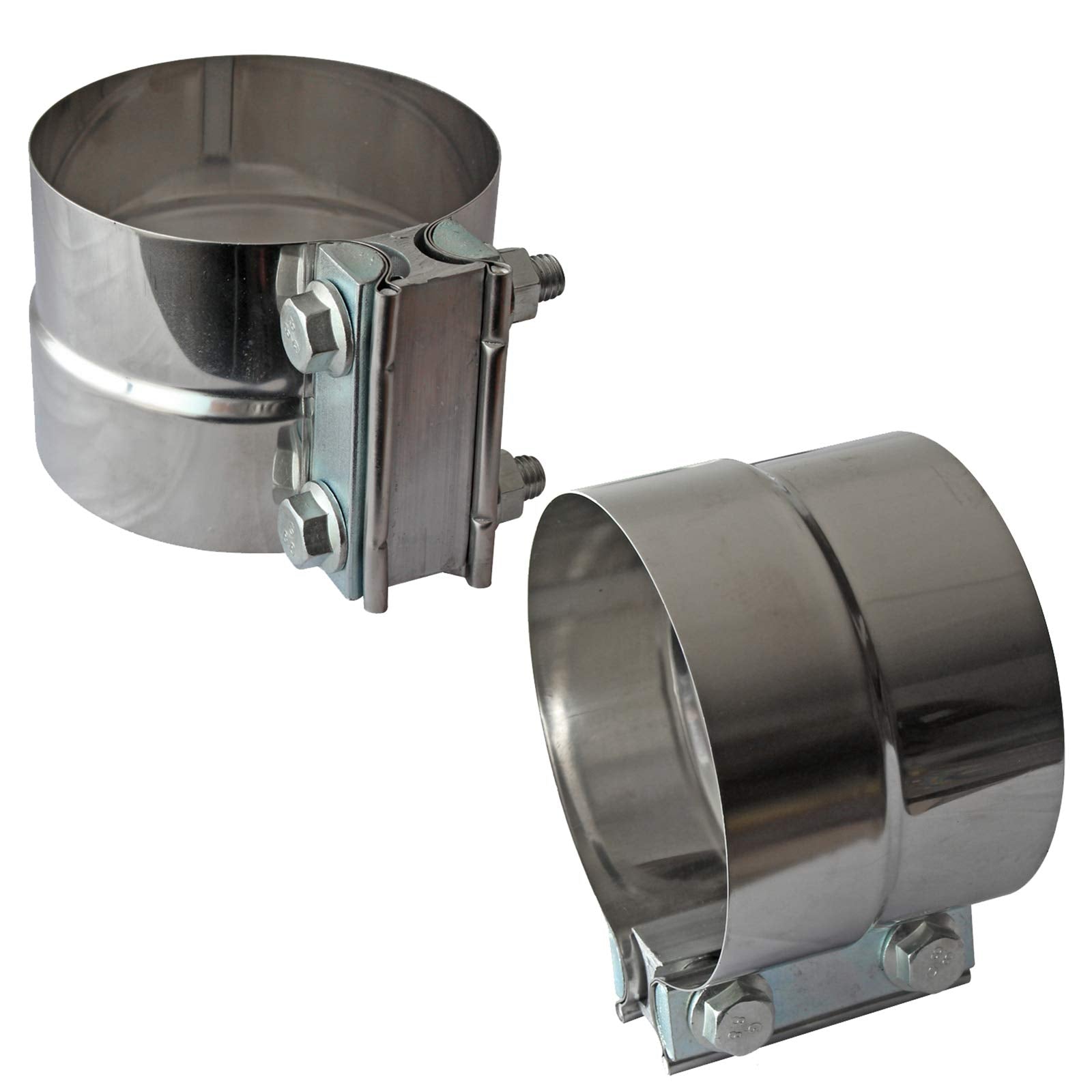 LEDAUT 4 inch lap-joint clamp secures 4 inch OD to 4 inch ID exhaust pipes.