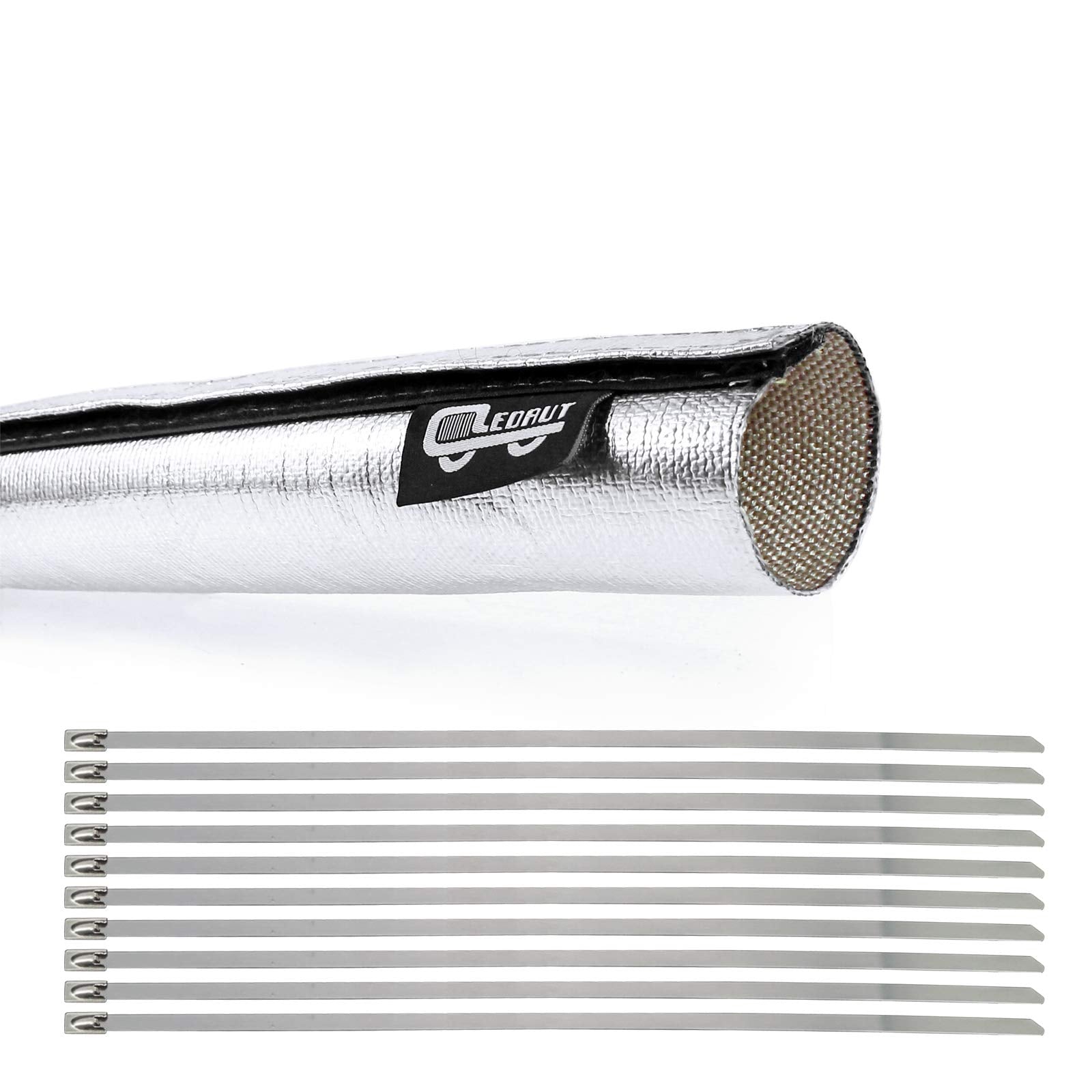 LEDAUT heat shield sleeve dimensions 7.4 inch width and 3 ft length