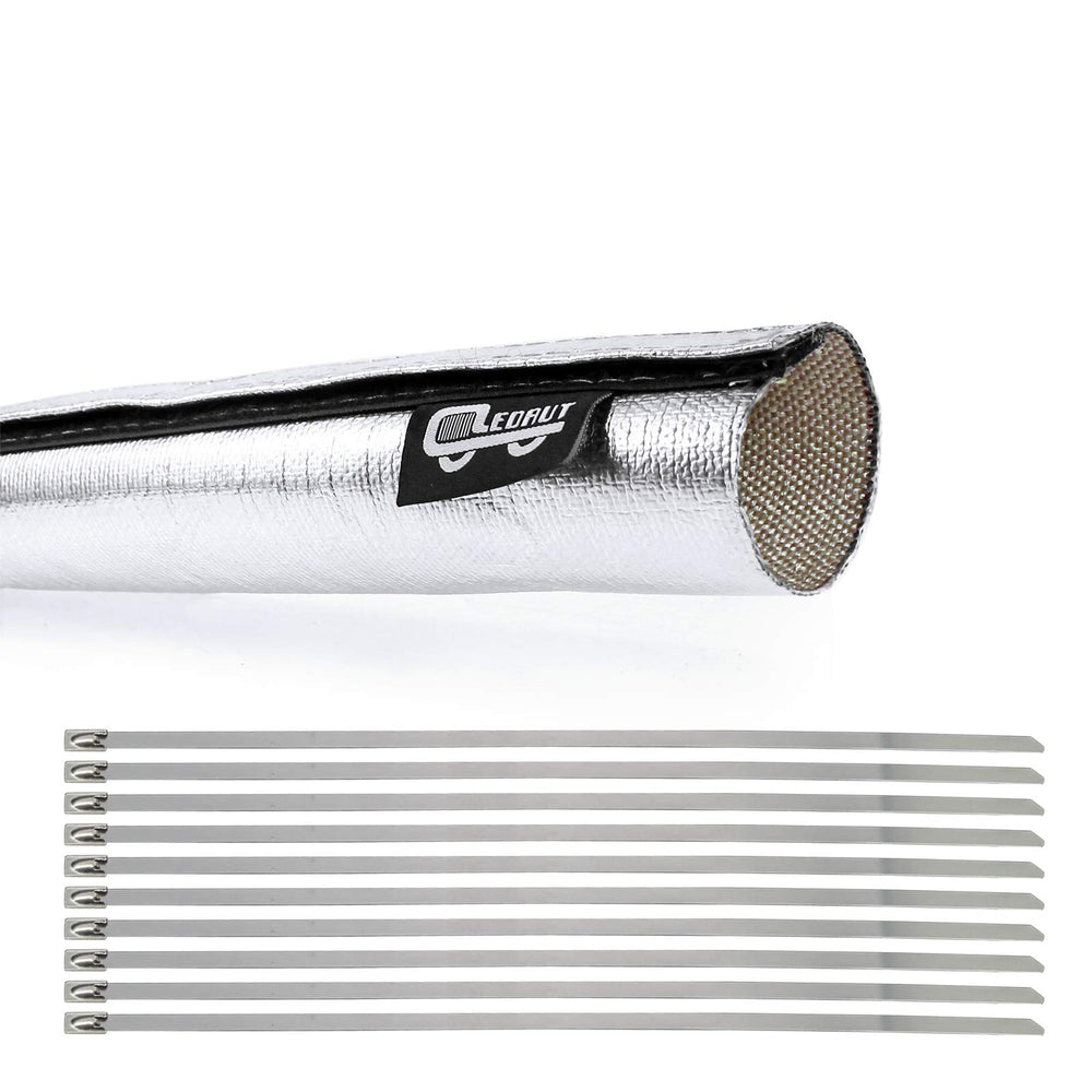 LEDAUT heat shield sleeve dimensions 7.4 inch width and 3 ft length
