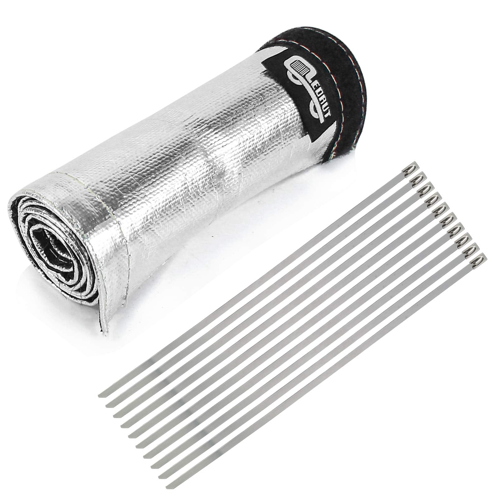 LEDAUT heat shield installation example in engine bay protecting hoses
