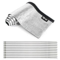 LEDAUT heat shield sleeve with aluminized outer layer protecting engine wiring