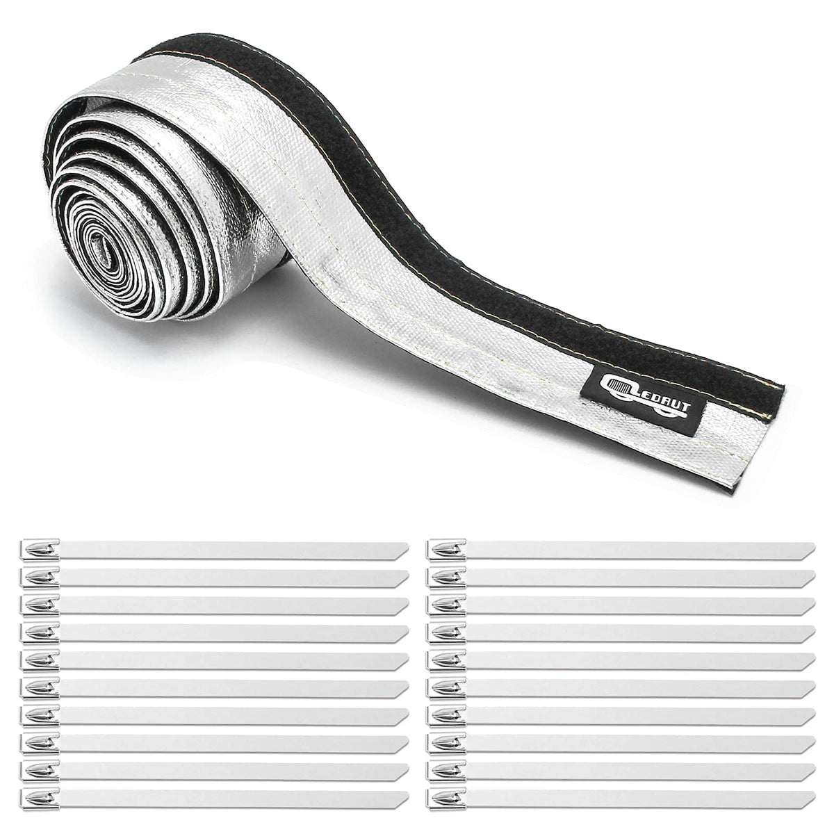 LEDAUT heat shroud aluminized sleeve protects wiring from extreme heat.