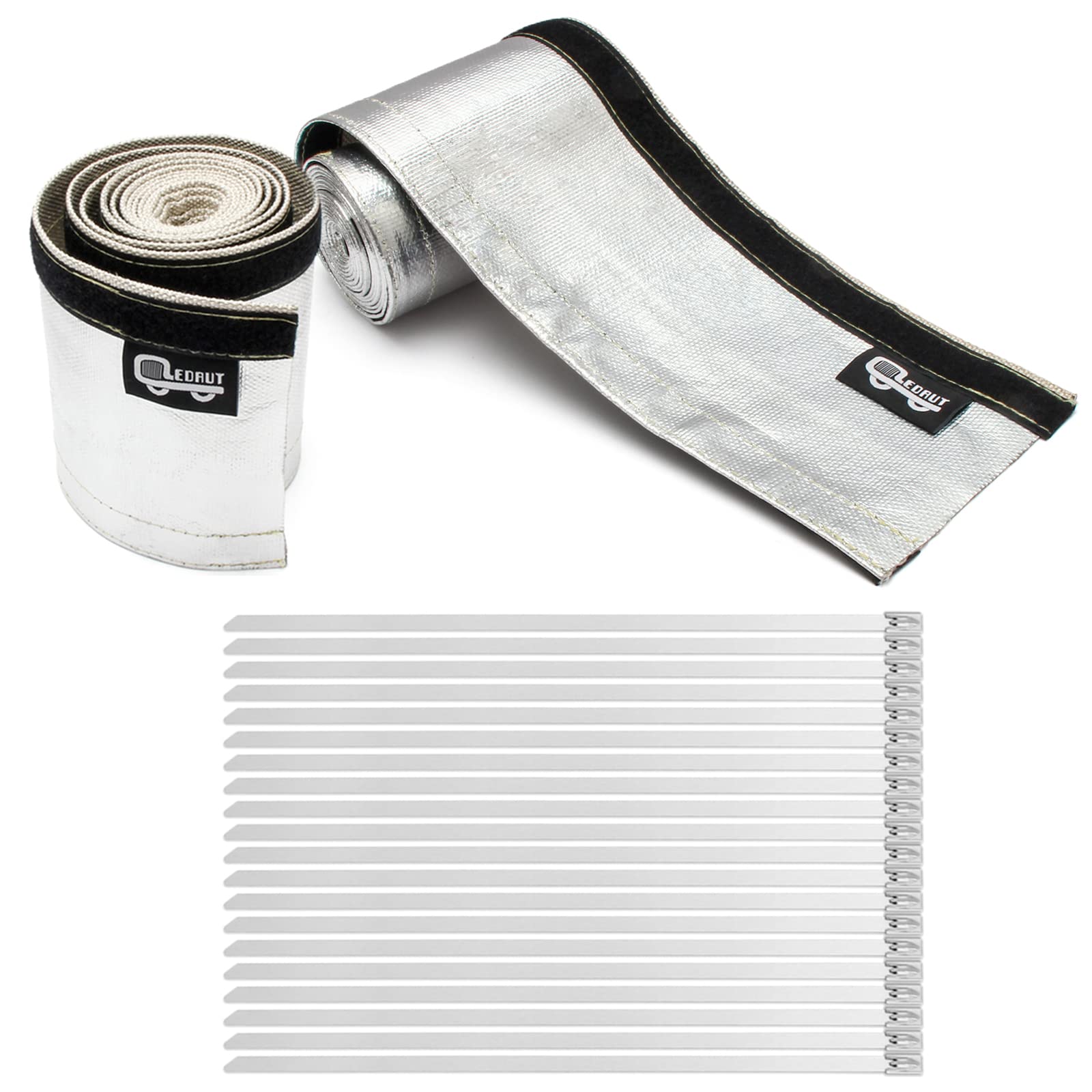 LEDAUT heat shroud sleeve aluminized 10ft wrap protects cables from high heat