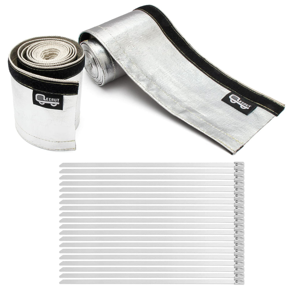 LEDAUT heat shroud sleeve aluminized 10ft wrap protects cables from high heat
