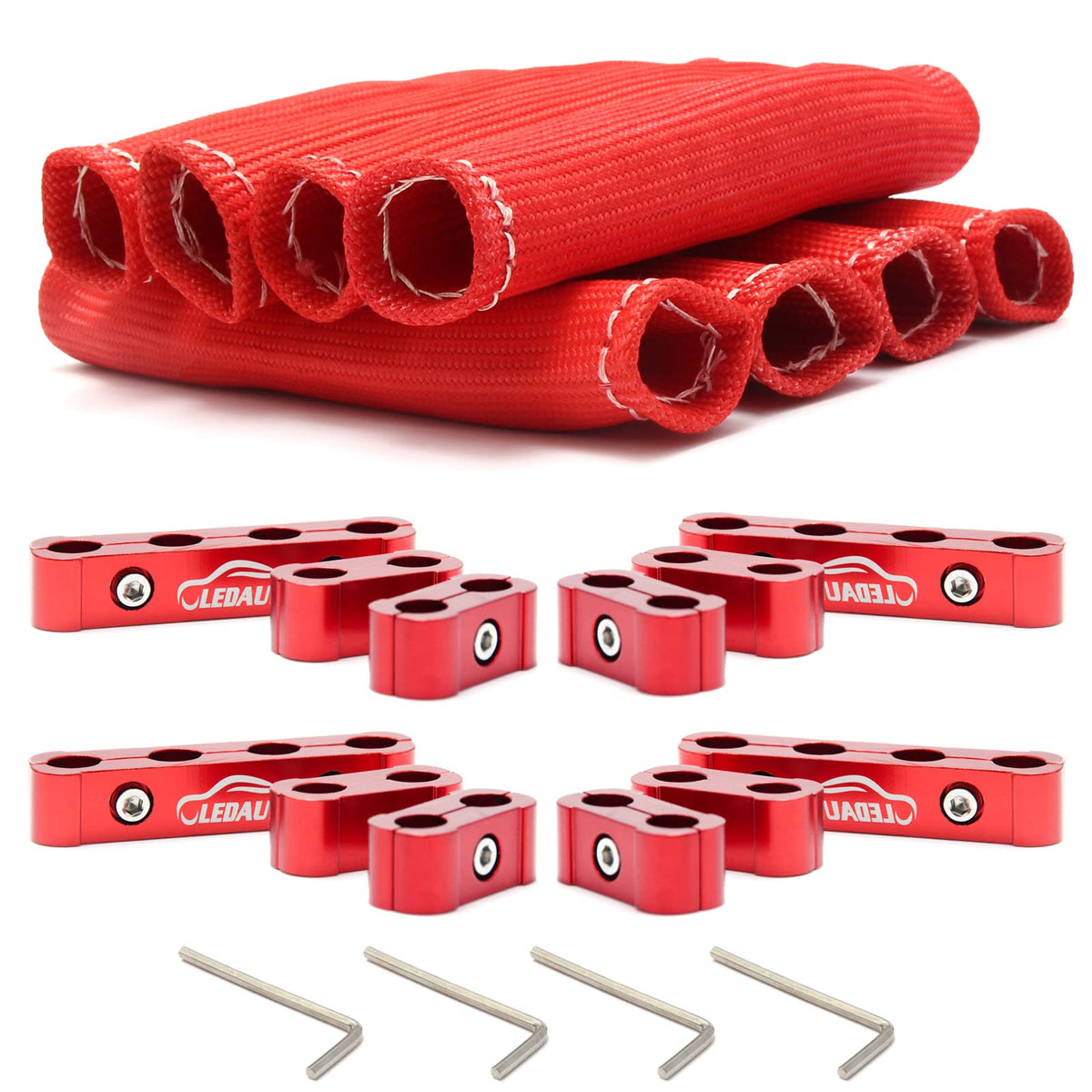LEDAUT red spark plug boot heat shield protects boots during high heat