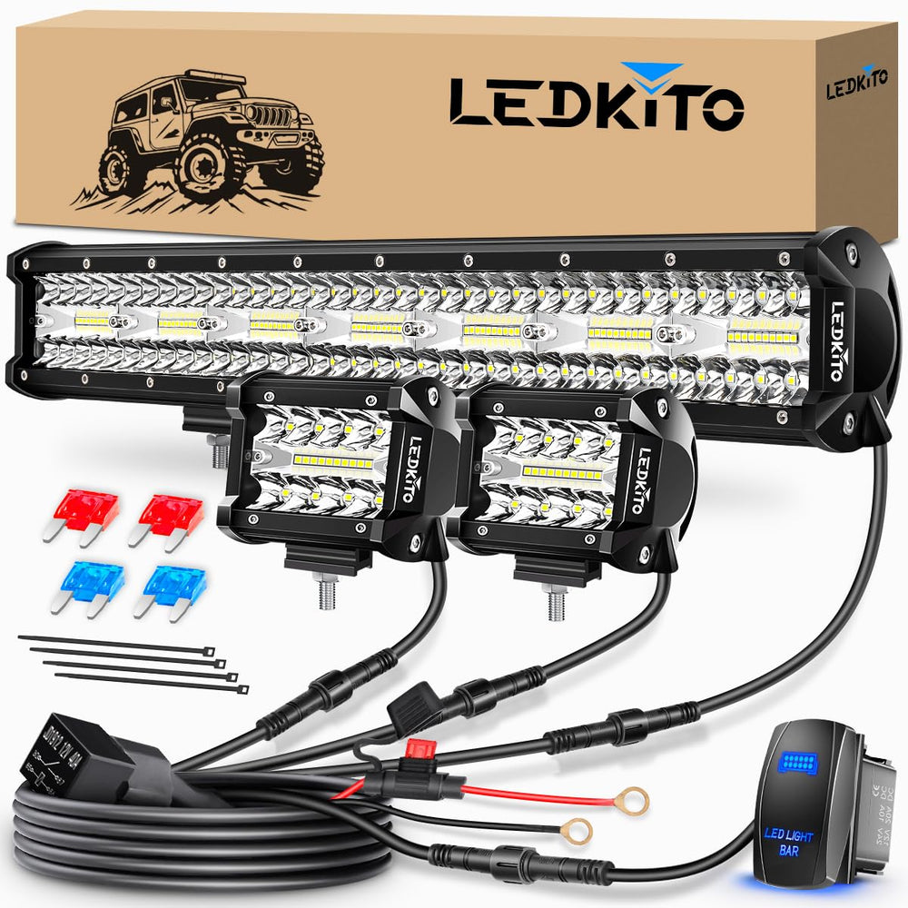 LEDKITO 20-inch LED light bar front view boosts off-road visibility