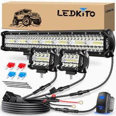 LEDKITO 20-inch LED light bar front view boosts off-road visibility
