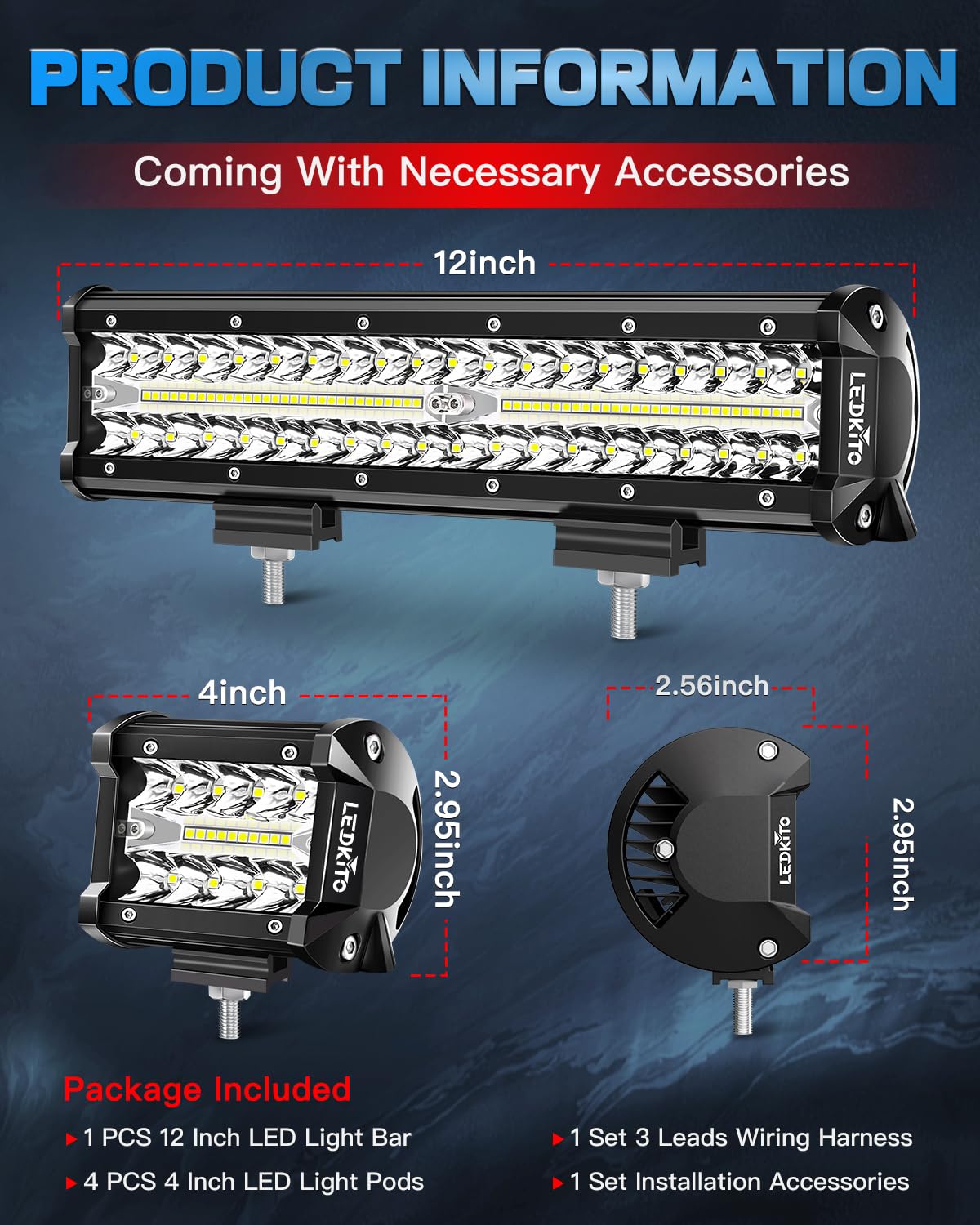LEDKITO IP68 seal close-up reveals rugged weatherproof construction.