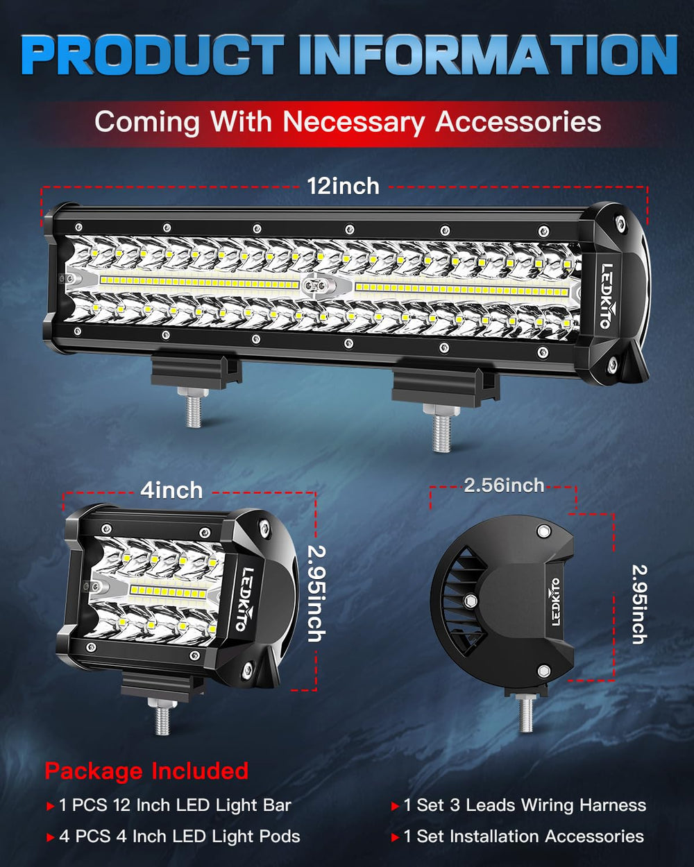 LEDKITO IP68 seal close-up reveals rugged weatherproof construction.