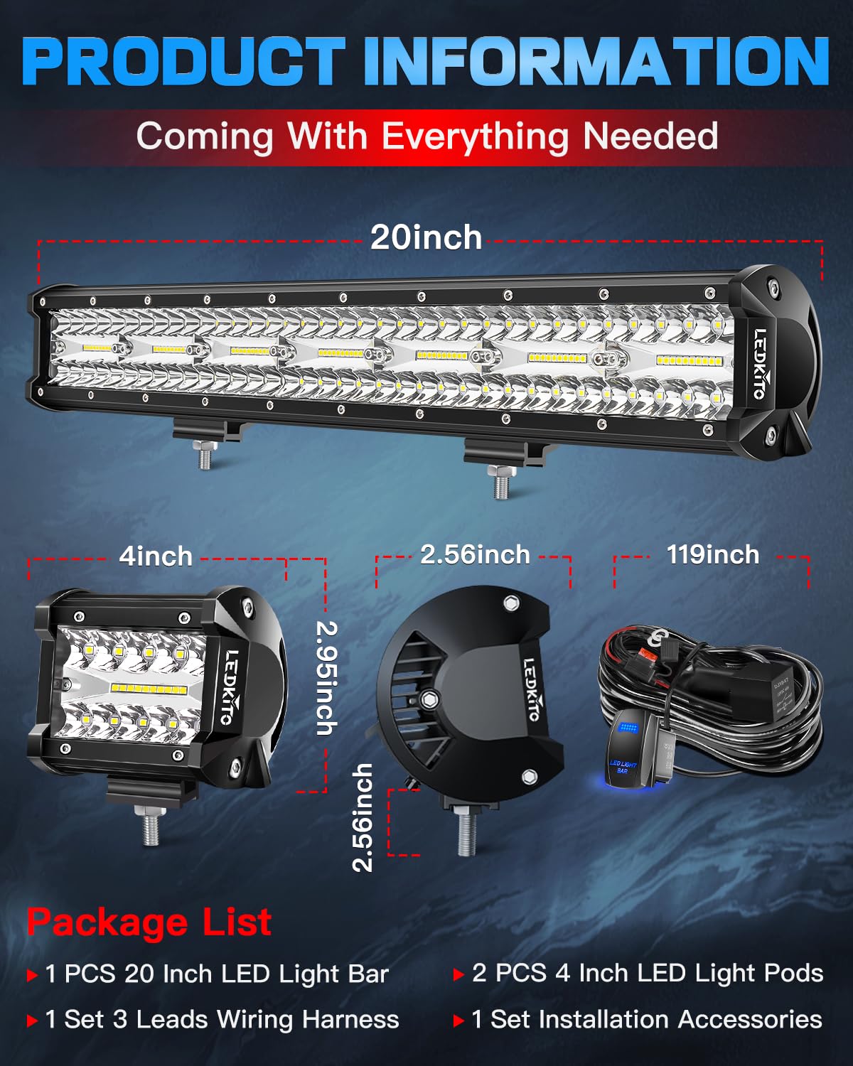 LEDKITO kit installed on front bumper for ready-to-go lighting