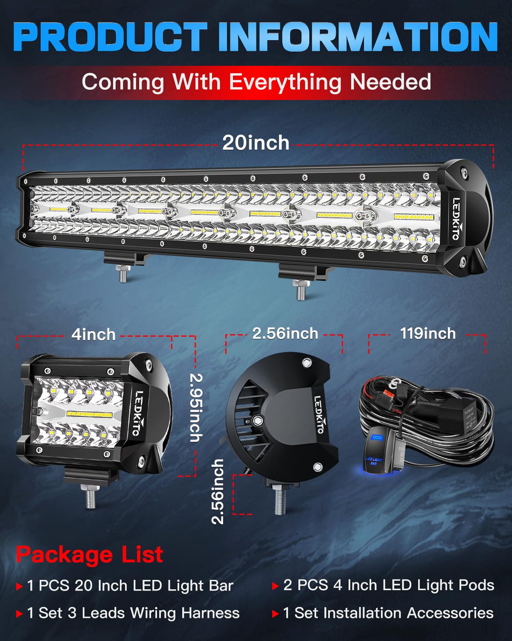 LEDKITO kit installed on front bumper for ready-to-go lighting