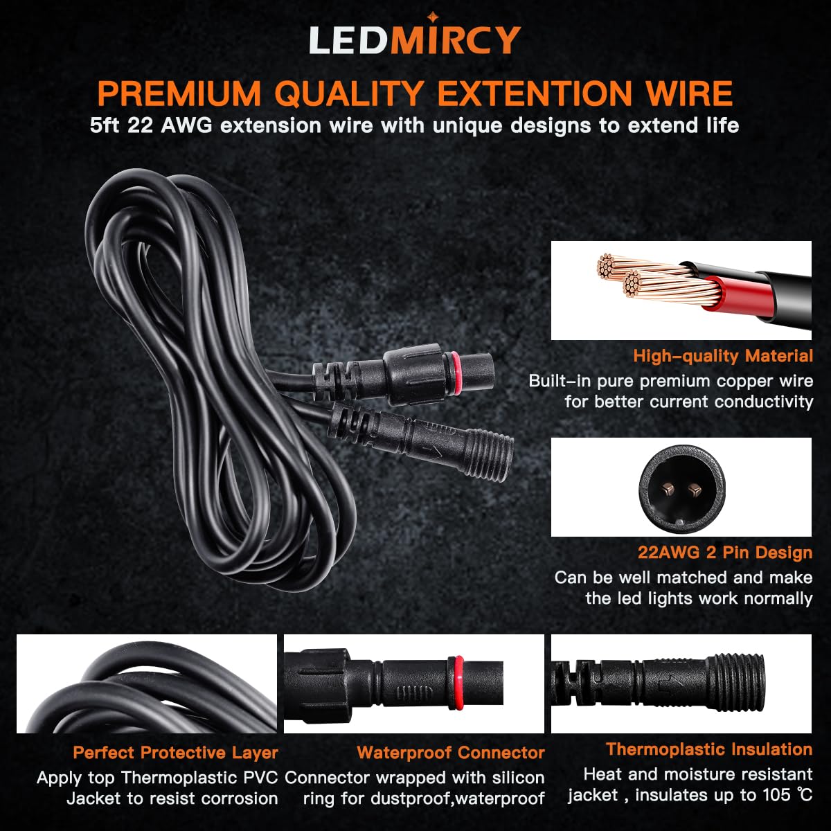 LEDMIRCY 11mm nut-size connectors for compact mounting