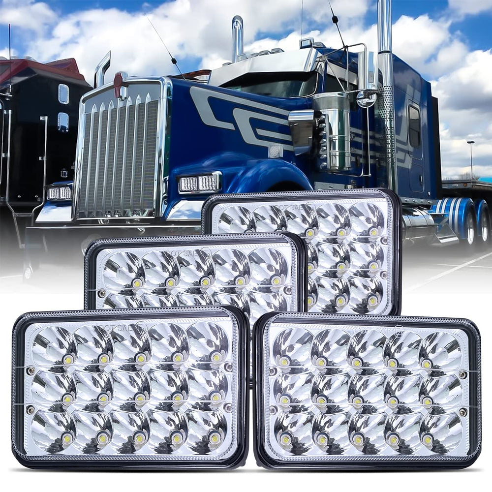 LEDMIRCY 4x6 inch LED light front view for enhanced night visibility