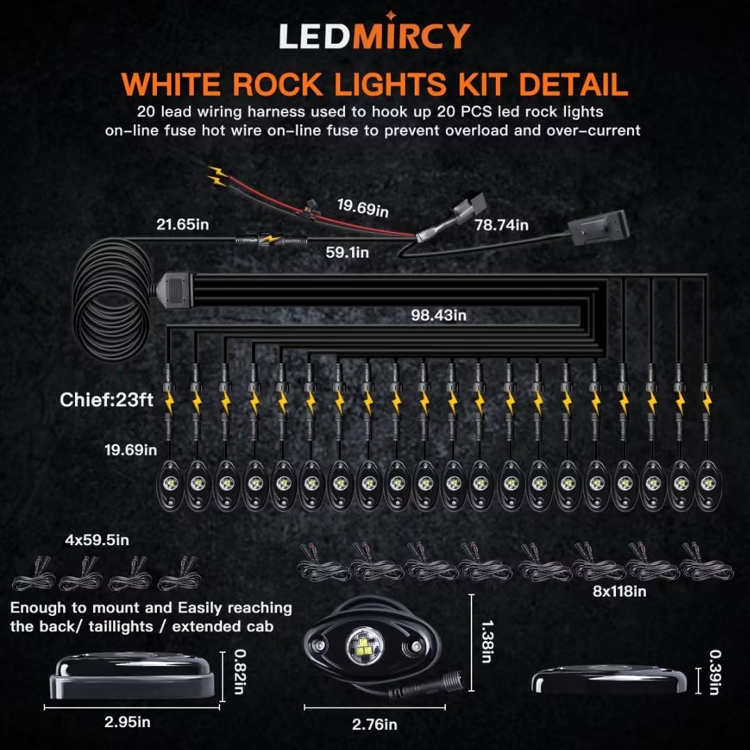 LEDMIRCY extension wires 9.84 ft for flexible placement