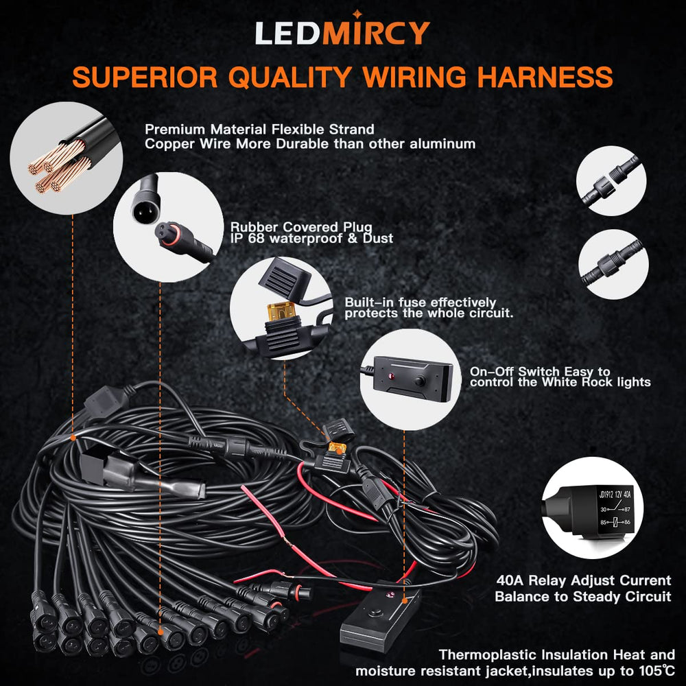 LEDMIRCY IP68 waterproof underbody rock light withstands mud, rain, and immersion.