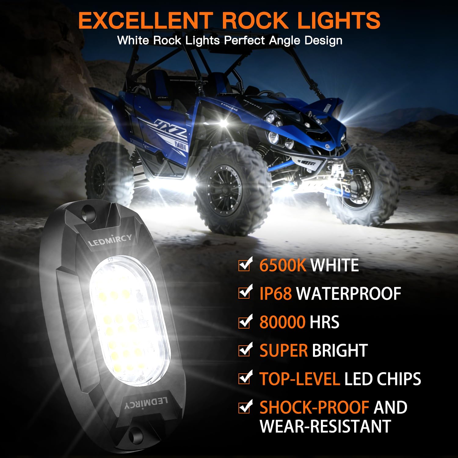 LEDMIRCY R6 durable ABS construction resists vibrations and weather.