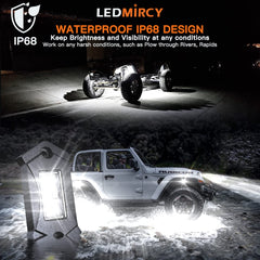 LEDMIRCY rock light aluminum die-cast housing delivers durable performance under harsh conditions.