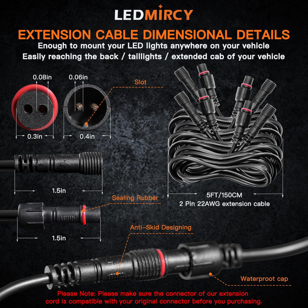 LEDMIRCY rock light connector with IP68 sealed ring to prevent moisture
