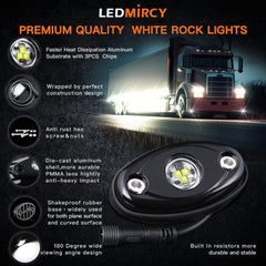 LEDMIRCY Rock Lights R1 kit with switch harness for simple installation