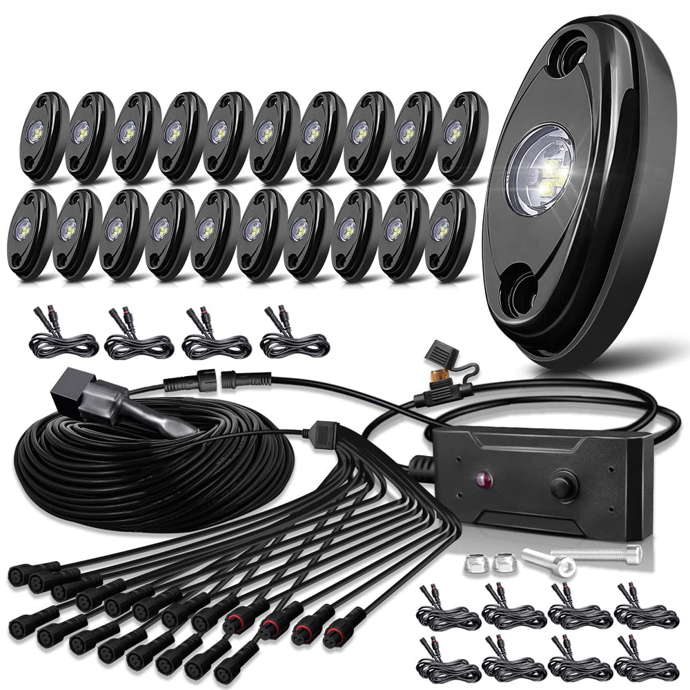 LEDMIRCY White Rock Lights R1 with 6000K beams for off-road visibility