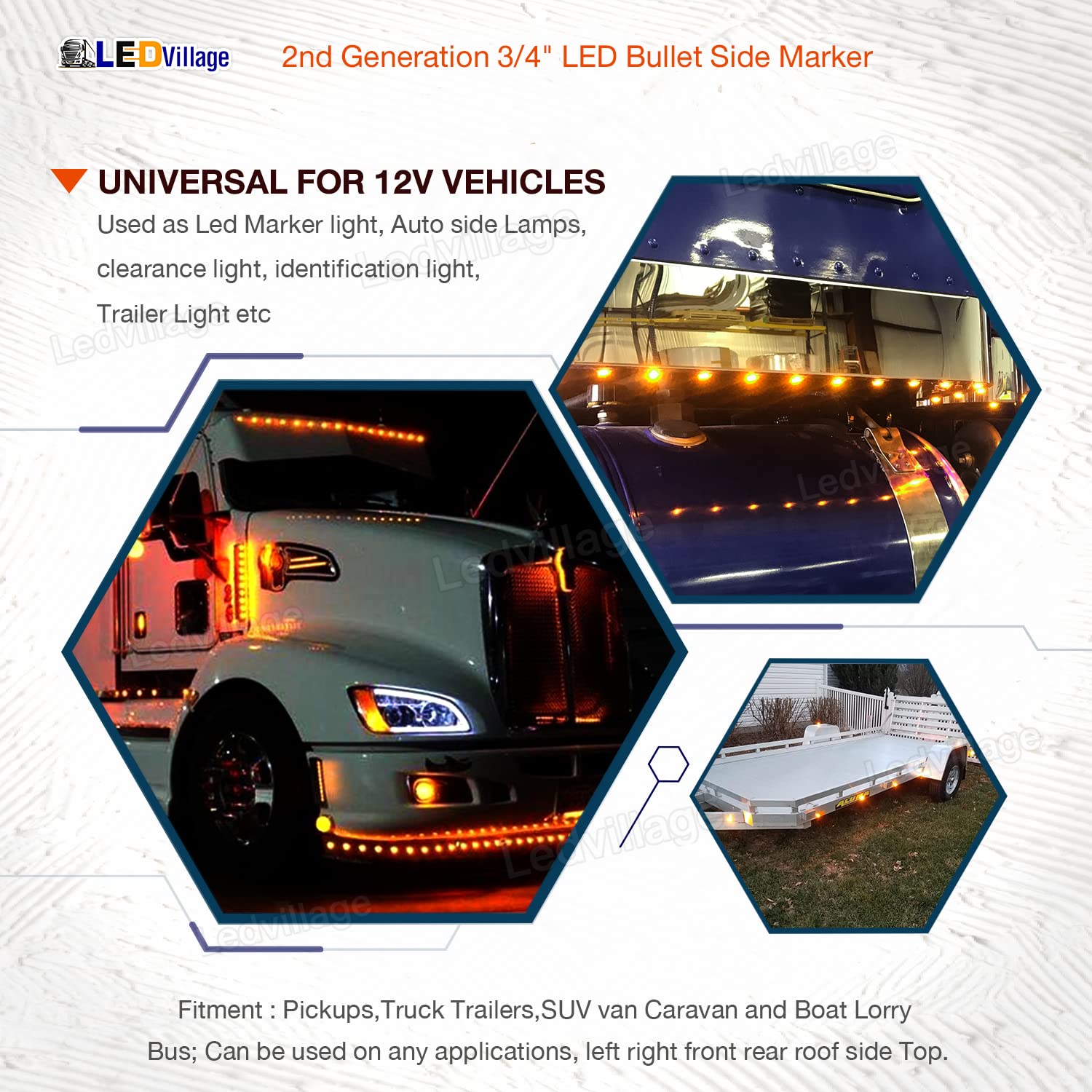 LedVillage 5-year warranty marker light ensures long-term reliability.