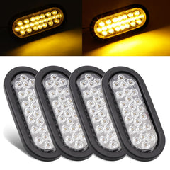 Ledvillage 6-inch clear lens amber oval marker front view for trailer visibility.