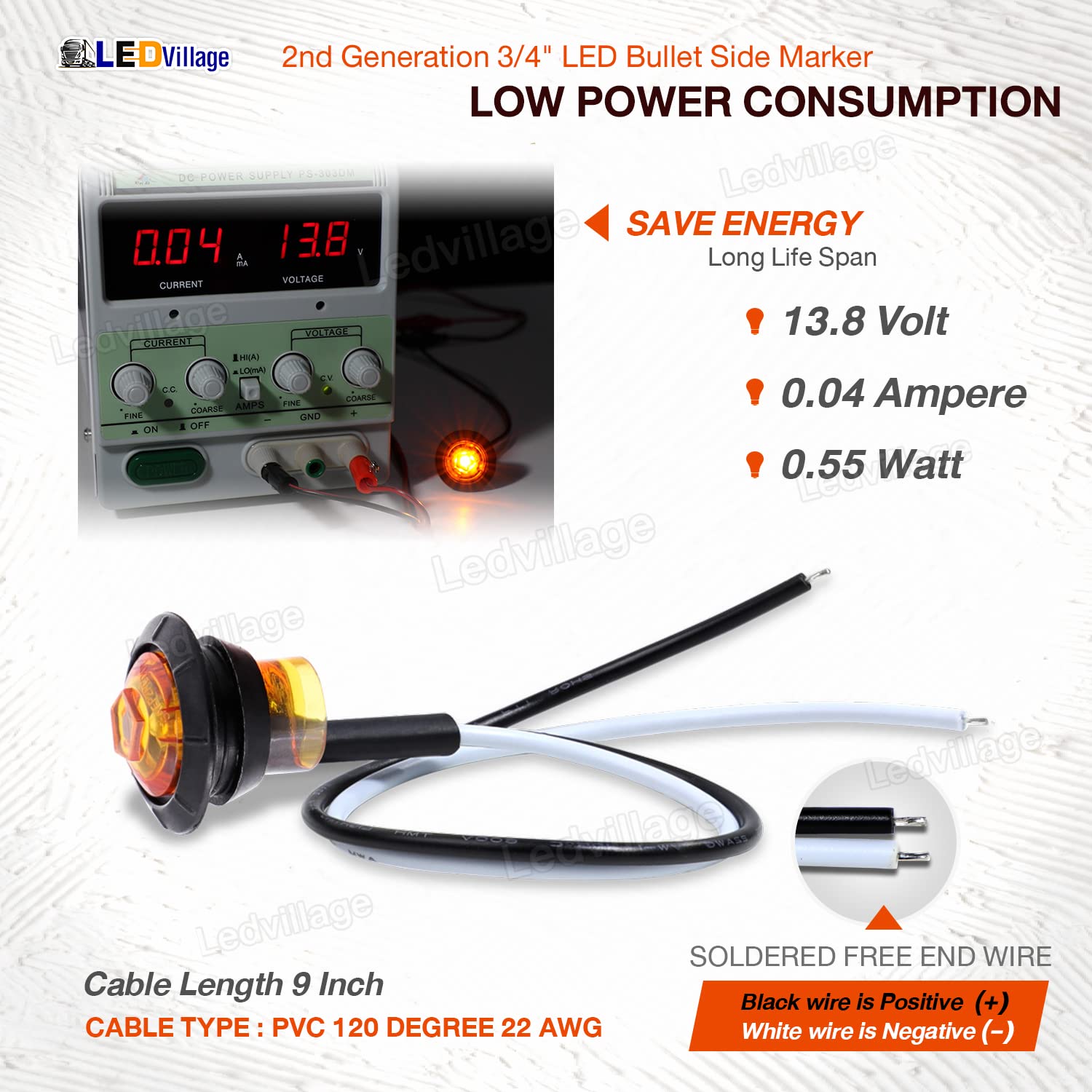 LedVillage shockproof marker light withstands rough roads and off-road.