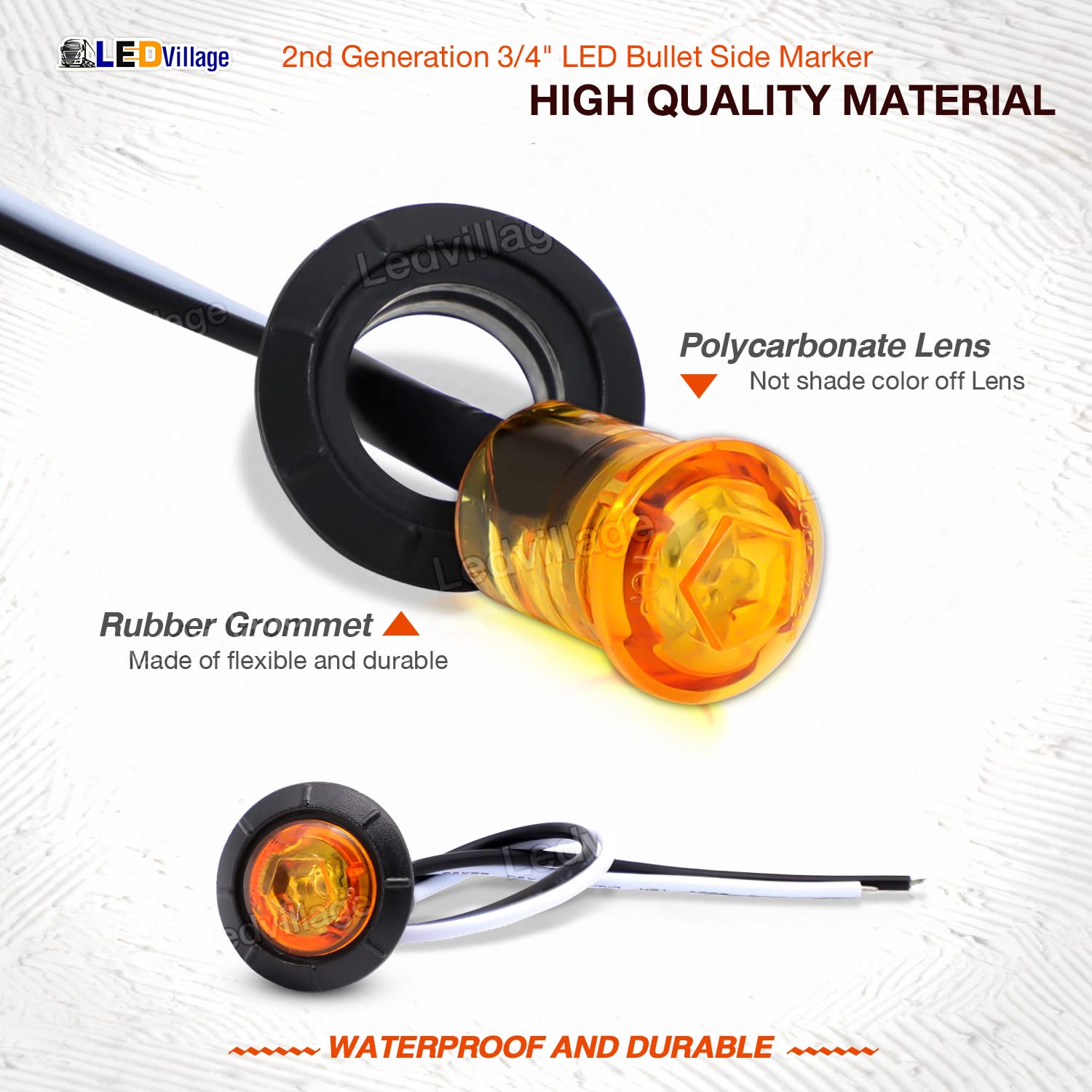 LedVillage waterproof dustproof marker light suitable for boats and trailers.