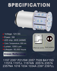 LEDYOTRY 2357 LED bulb delivering 360 degree tail light glow