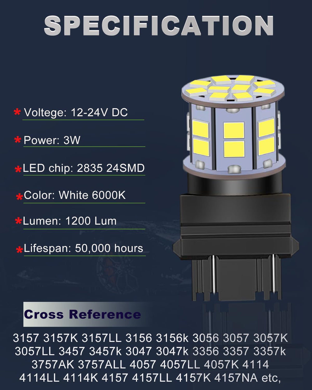 LEDYOTRY 3157 bulb brake light with high brightness