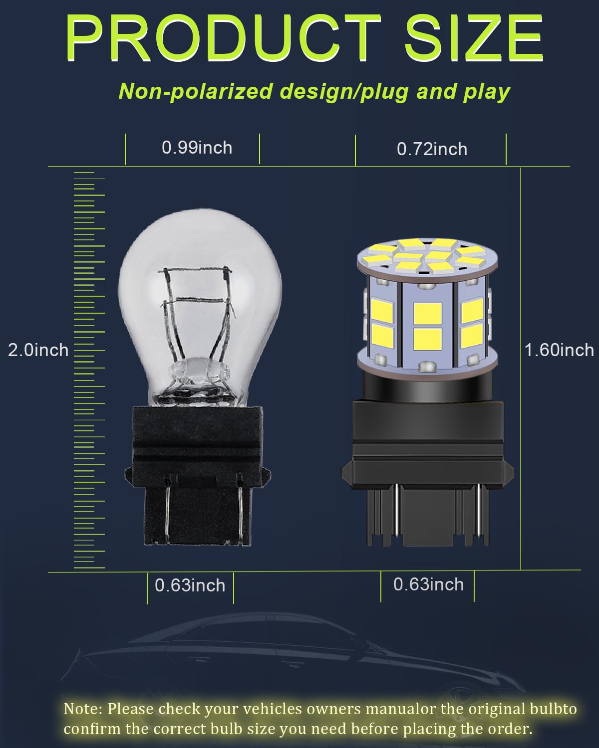 LEDYOTRY 3157 tail light with clear beam