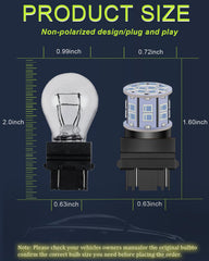 LEDYOTRY 3157 red brake light demonstrates 360-degree illumination with no blind spots.