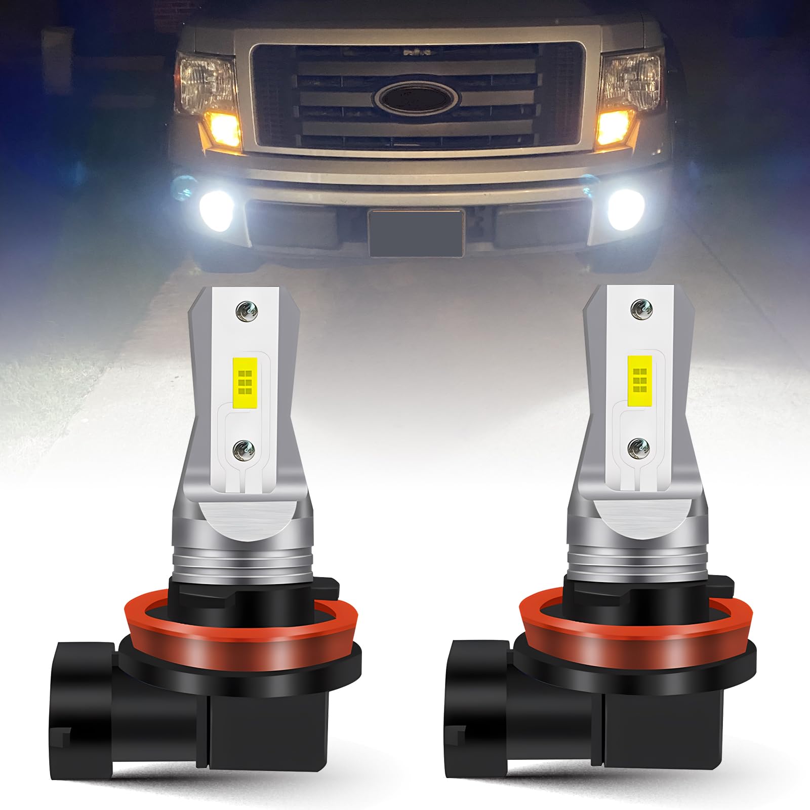 LEDYOTRY H11/H8 LED fog bulbs for easy true 1:1 replacement and quick plug-and-play.