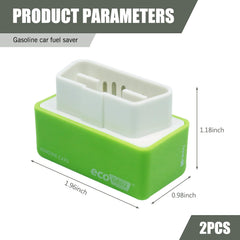 LeeChio fuel saver 2-pack packaging opened, quick OBD-II setup for many cars.