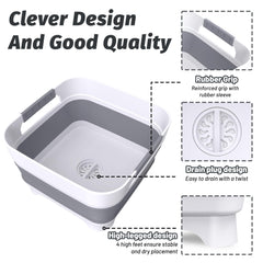 Leemeimei collapsible dish basin drain plug enables easy water disposal after use.