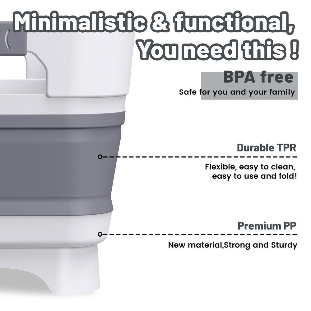 Leemeimei collapsible dish basin non-slip edges prevent sliding on wet surfaces.