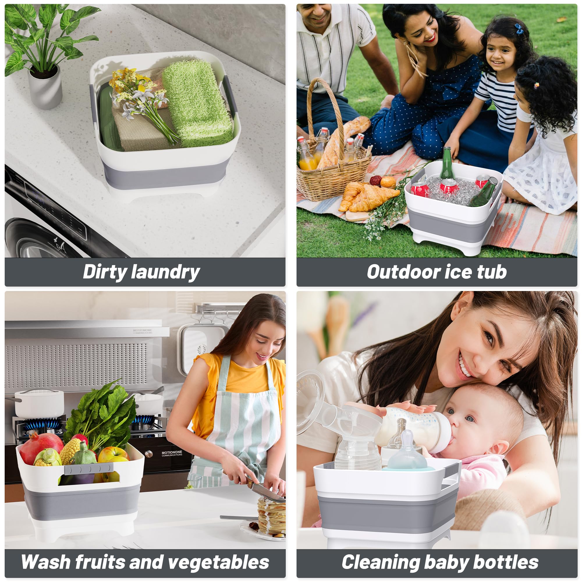 Leemeimei collapsible dish basin portable kitchen companion for camping and RV trips.