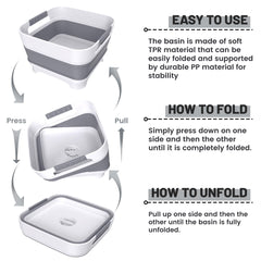 Leemeimei collapsible dish basin sturdy base keeps stable during handling.