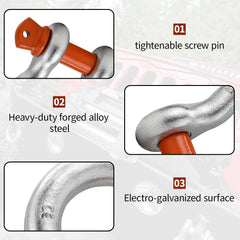 Leero 3/4 in alloy screw pin secures connections during winching and towing.