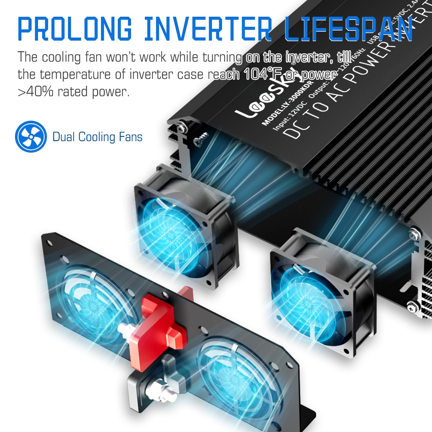 LEESKY LED display shows voltage and load status at a glance