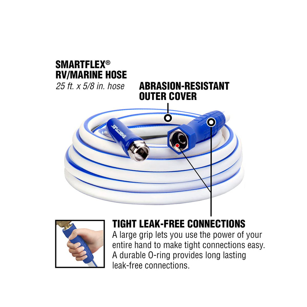 Legacy SmartFlex hose large grip end enables tight, leak-free connections.