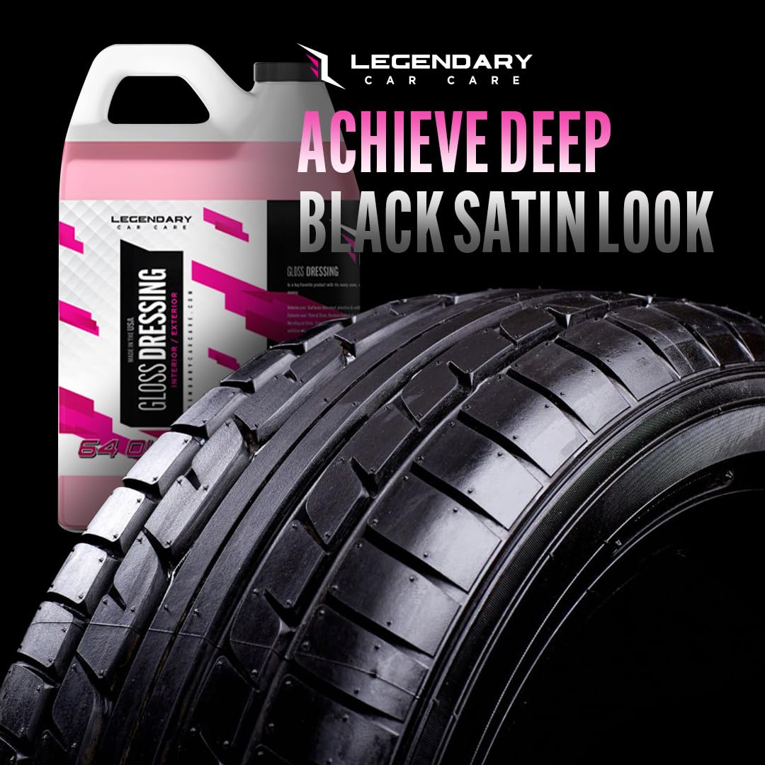 Legendary Gloss Dressing tire shine delivers deep, non-greasy gloss without sling.