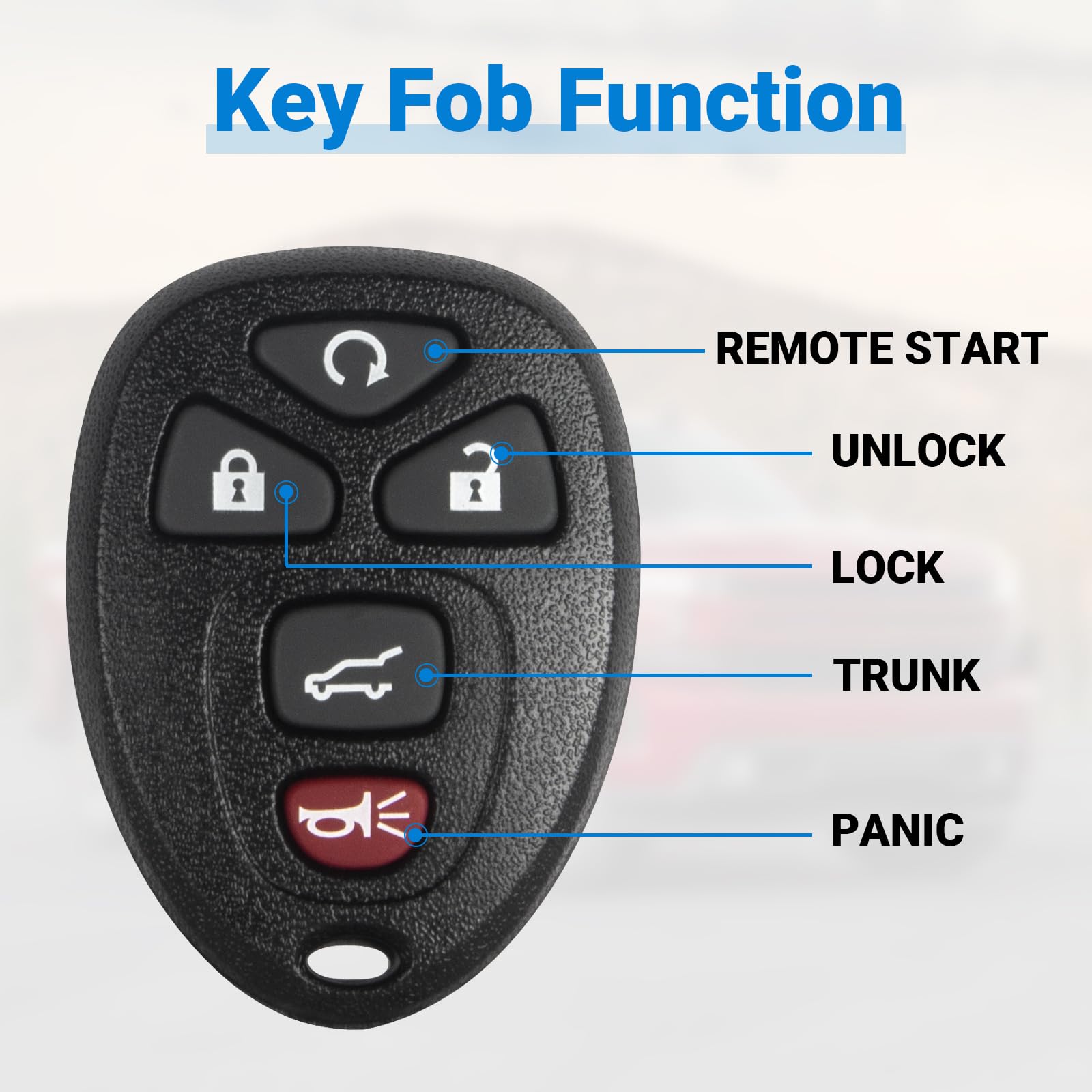 Lehicriar car keyfob for Chevrolet Traverse (2009-2017), self-programmable on older models