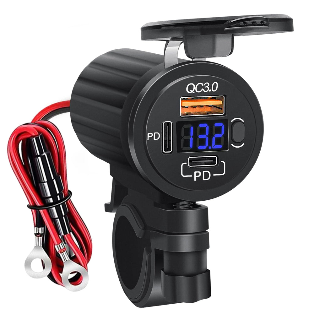 LEHKG motorcycle USB charger ports enable simultaneous charging on the road.