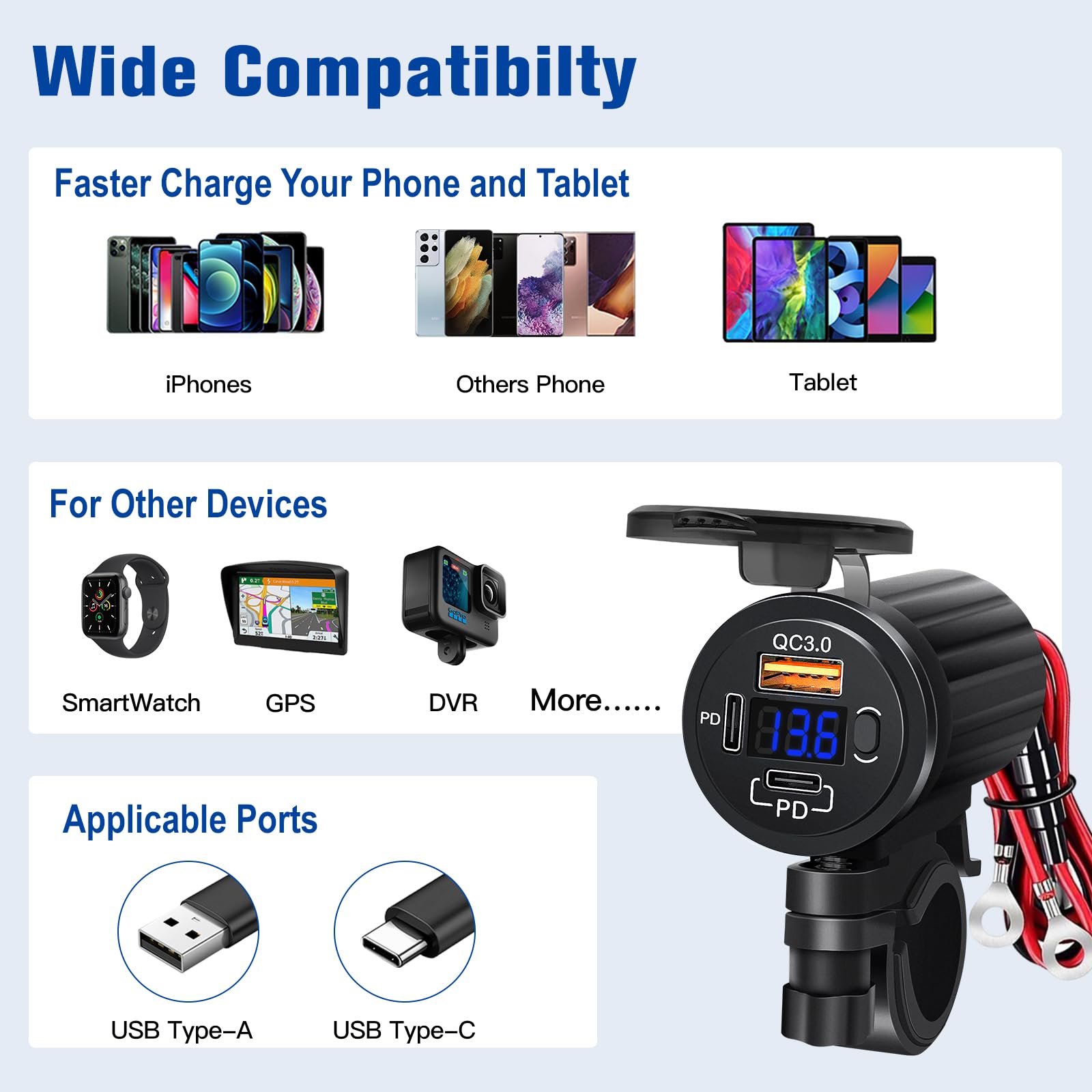 LEHKG weather-ready design supports charging in varied riding conditions.