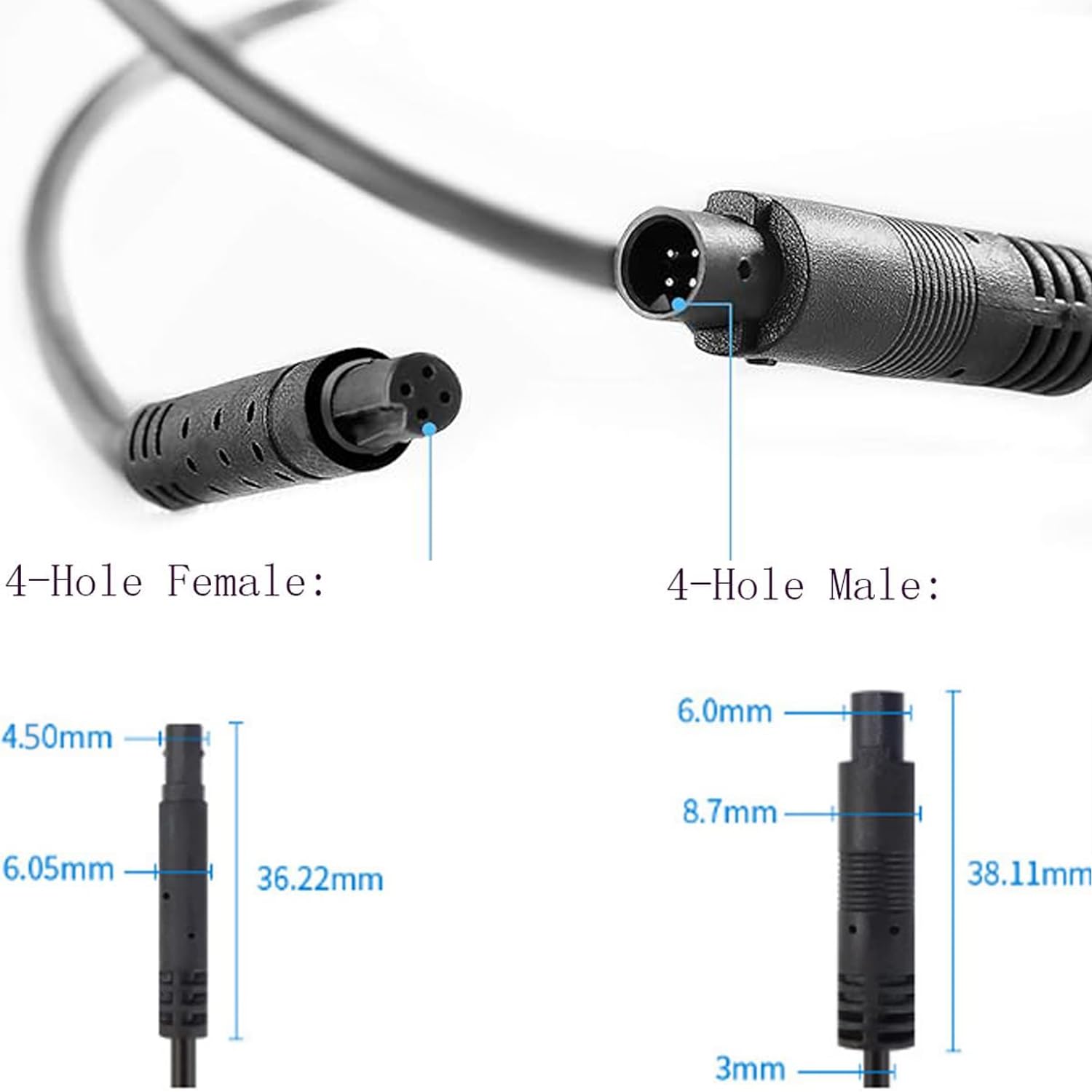 Leiboow 4-pin LED extension cable with weatherproof design for reliable connections.
